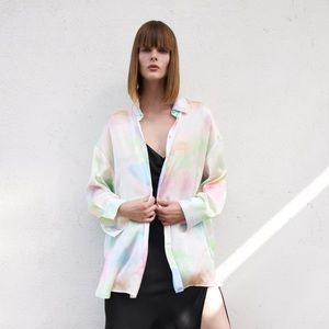 Zara Tie Dye Silk Top
